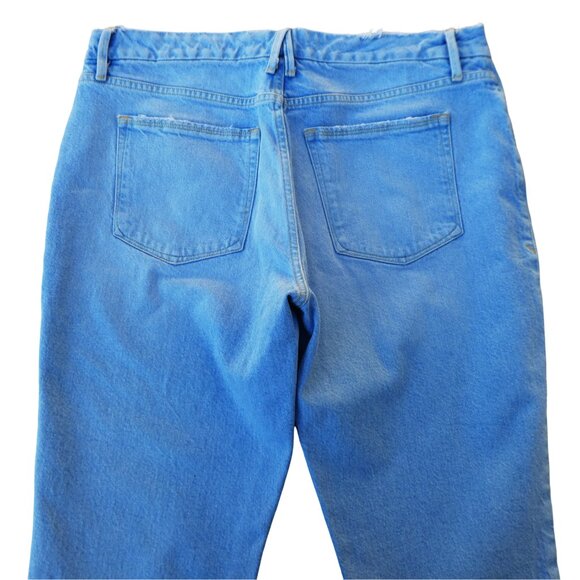 Good American Jeans Light Blue Wash Factory Frayed High Waist Taper Leg 30 10 - Picture 2 of 6